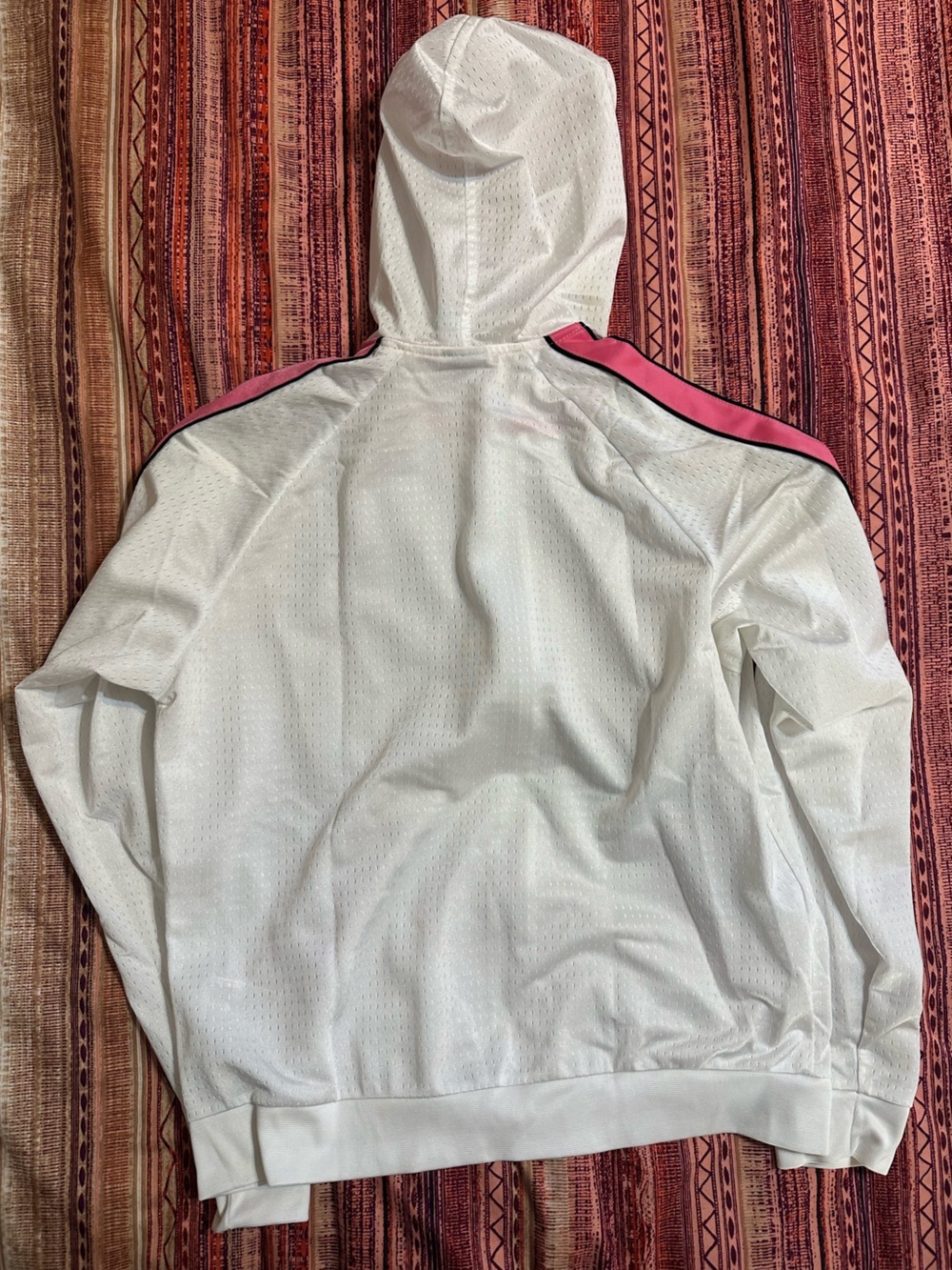 Nike Dri-FIT White Pink Full Zip Hooded Jacket Medium Running Workout Hoodie - Picture 4 of 5